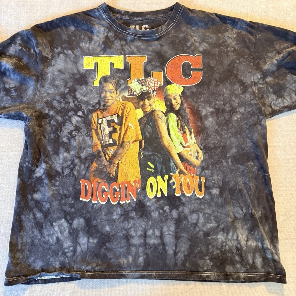 Vintage Style TLC Diggin On You Tie Dye Band T Shirt Mens XL 90s R&B Graphic Tee